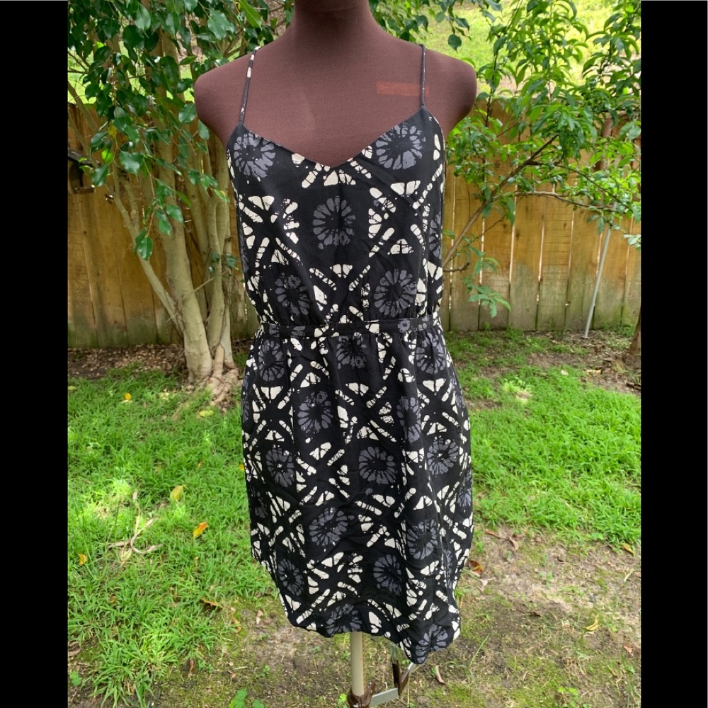 Madewell Silk Strappy Tribal Print Dress